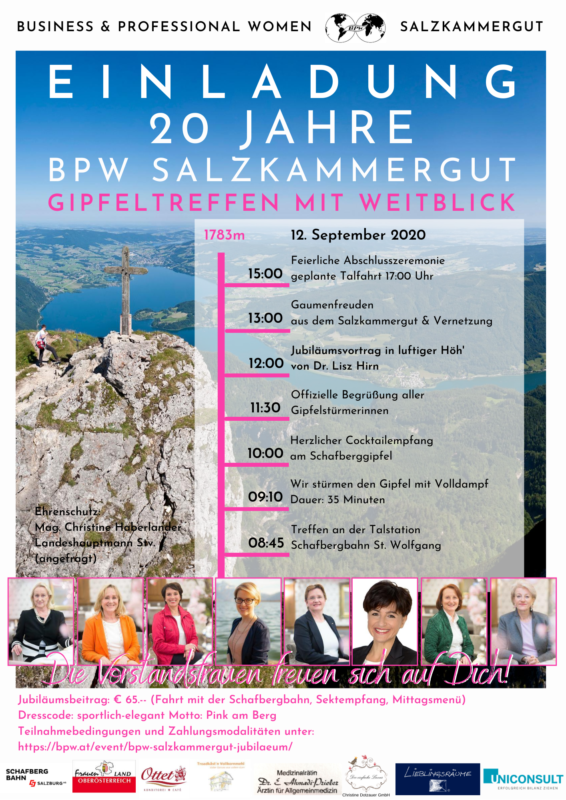 Einladung zum Gipfeltreffen mit Weitblick - 20 Jahre BPW Salzkammergut